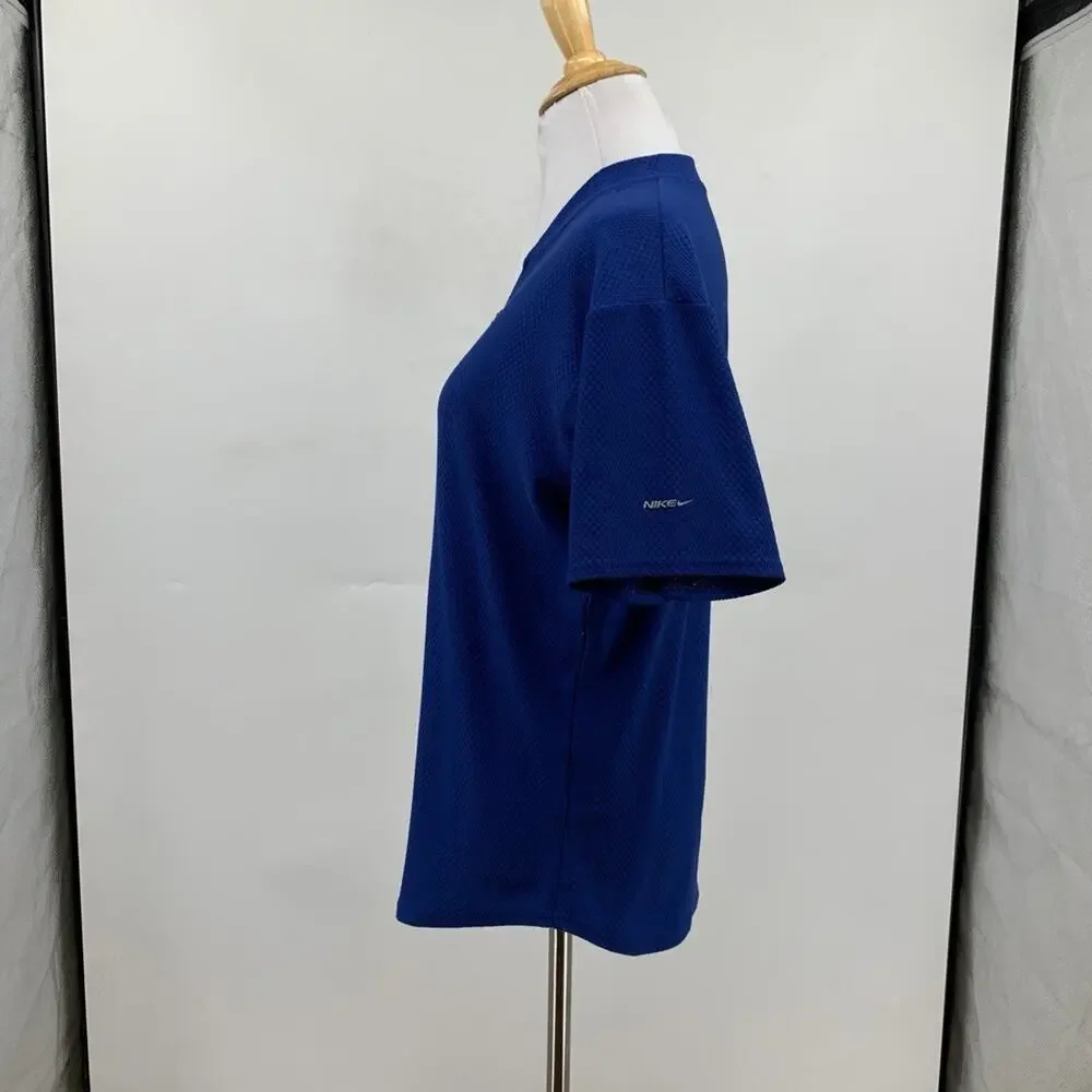 Vintage Nike Shirt‎ Womens S Small Harbor Dri Fit Short Sleeve 1/4 Zip Textured